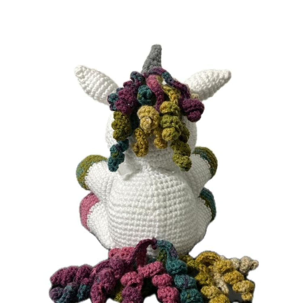 Handmade crochet unicorn detail closeup | Unique Treasures