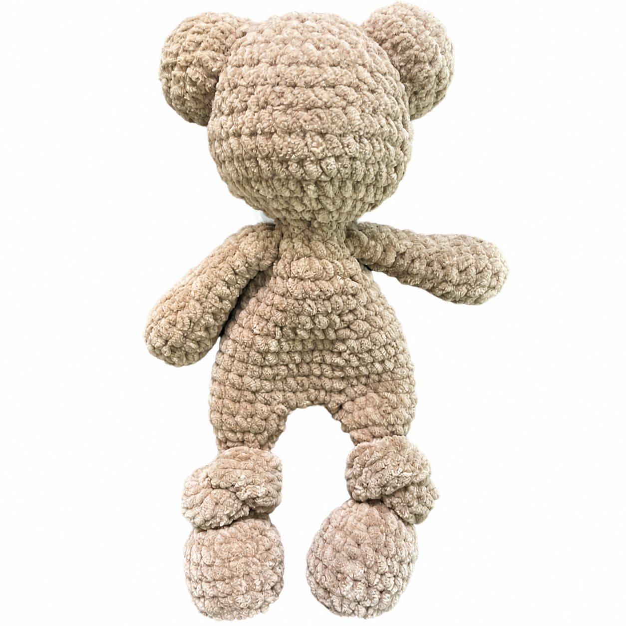 Handmade crochet Snuggly Bear side view | Unique Treasures