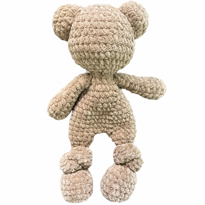 Handmade crochet Snuggly Bear side view | Unique Treasures