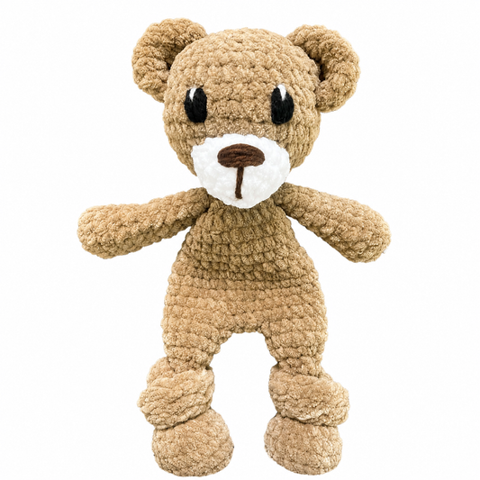 Handmade crochet Snuggly Bear front view | Unique Treasures