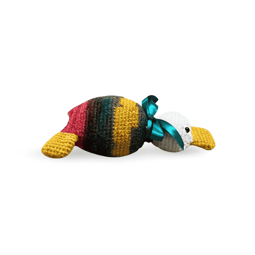 Handmade crochet duck side angle | Unique Treasures