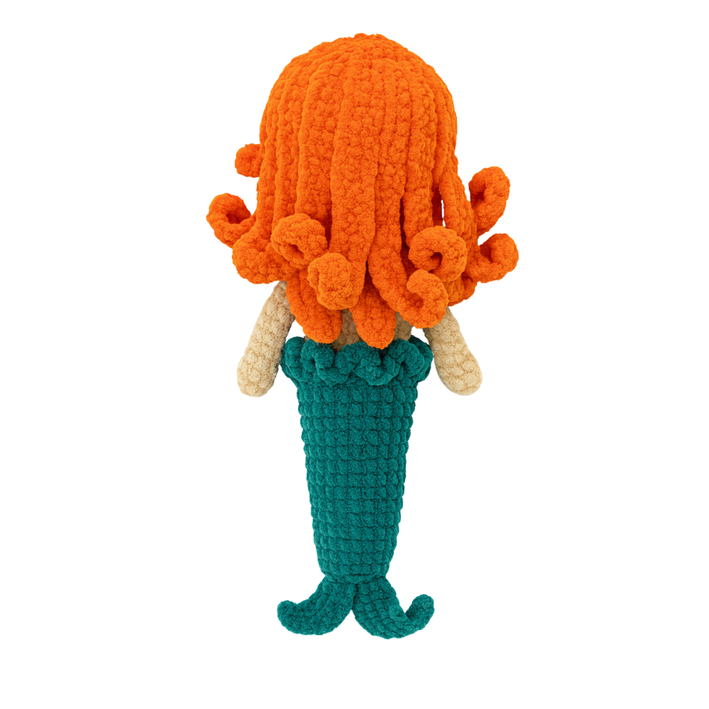 Handmade crochet marina the mermaid detail closeup | Unique Treasures