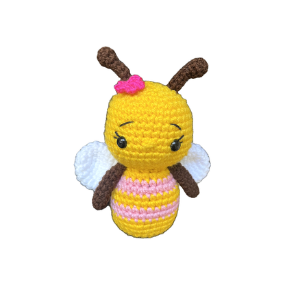 Handmade crochet Bee side view | Unique Treasures