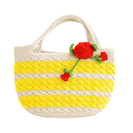 Handmade crochet sunrise bloom bag front view | Unique Treasures