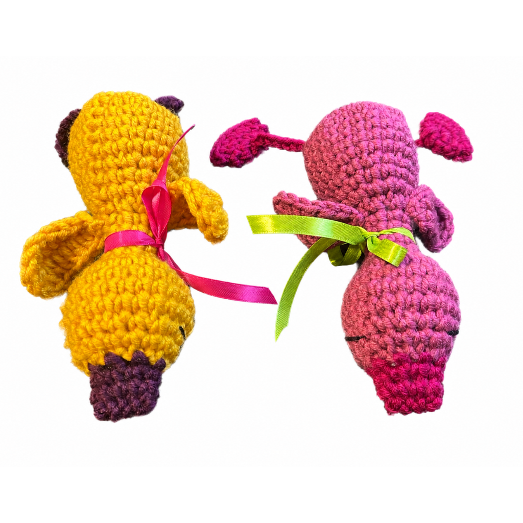 Handmade crochet Little Ducks side view | Unique Treasures