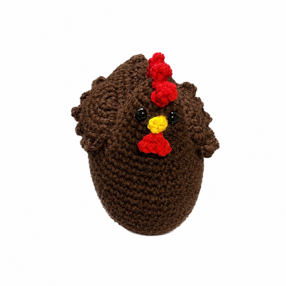 Handmade crochet Little Farm Hens side view | Unique Treasures