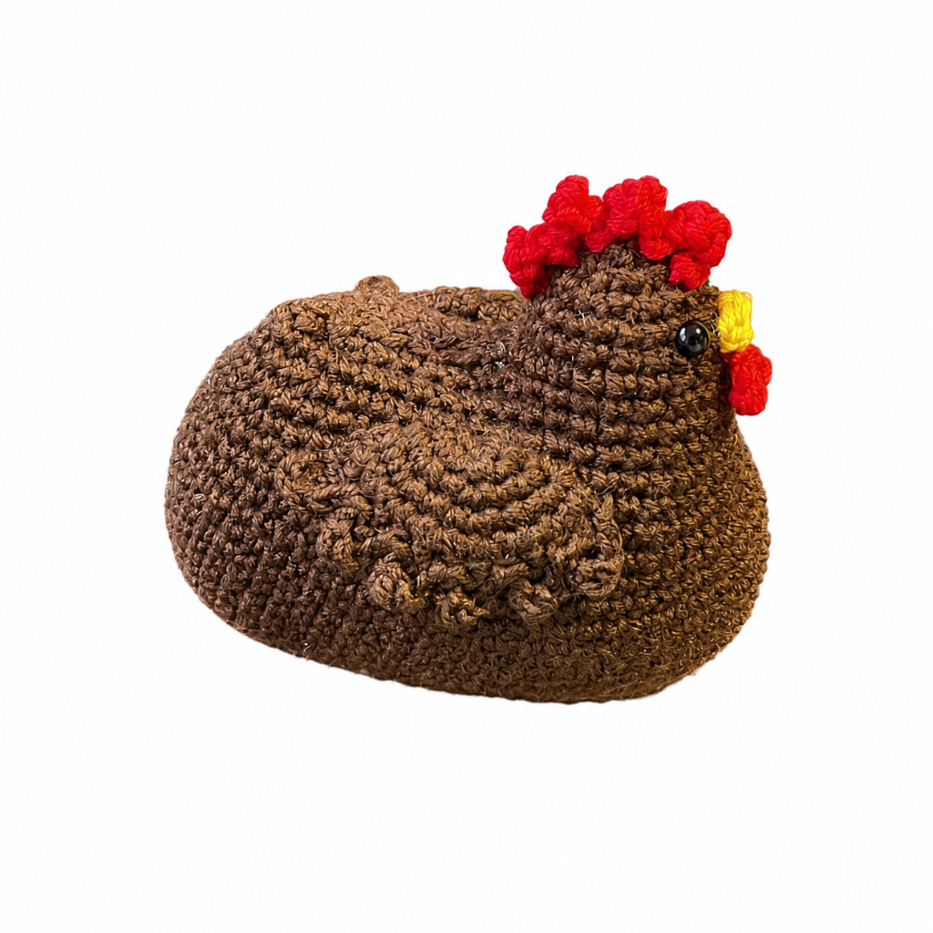 Handmade crochet Little Farm Hens alternate angle | Unique Treasures