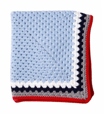Handmade crochet airplane blanket side angle | Unique Treasures