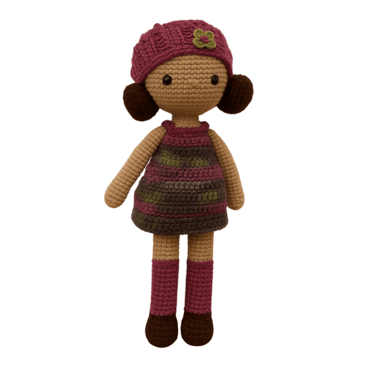 Handmade crochet autumn the forest doll front view | Unique Treasures
