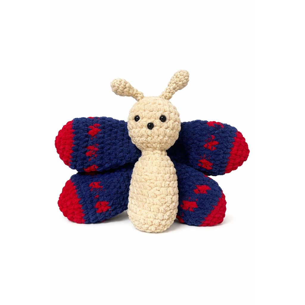 Handmade crochet butterfly front view | Unique Treasures