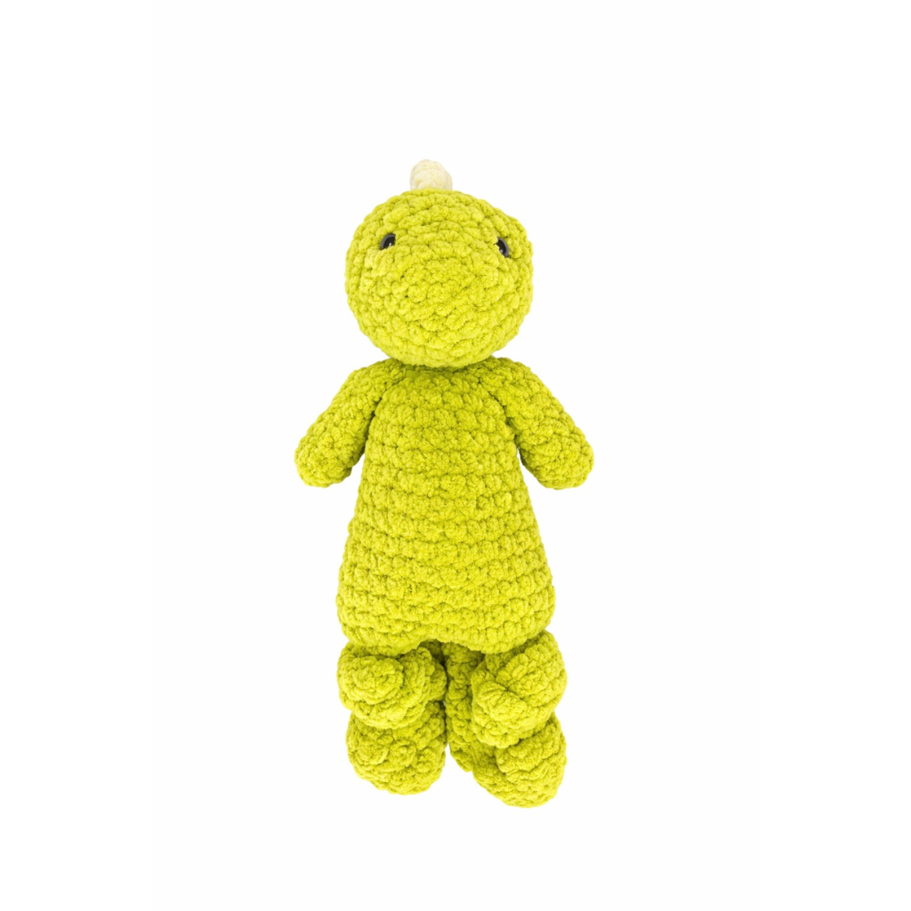 Handmade crochet red dragon snuggler back view | Unique Treasures