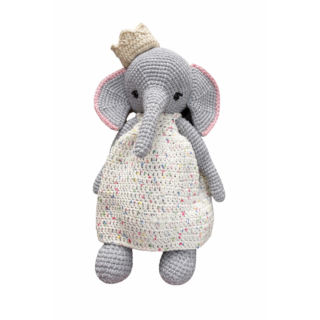 Handmade crochet elephant front view | Unique Treasures