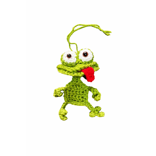 Crochet Frog Car Charm