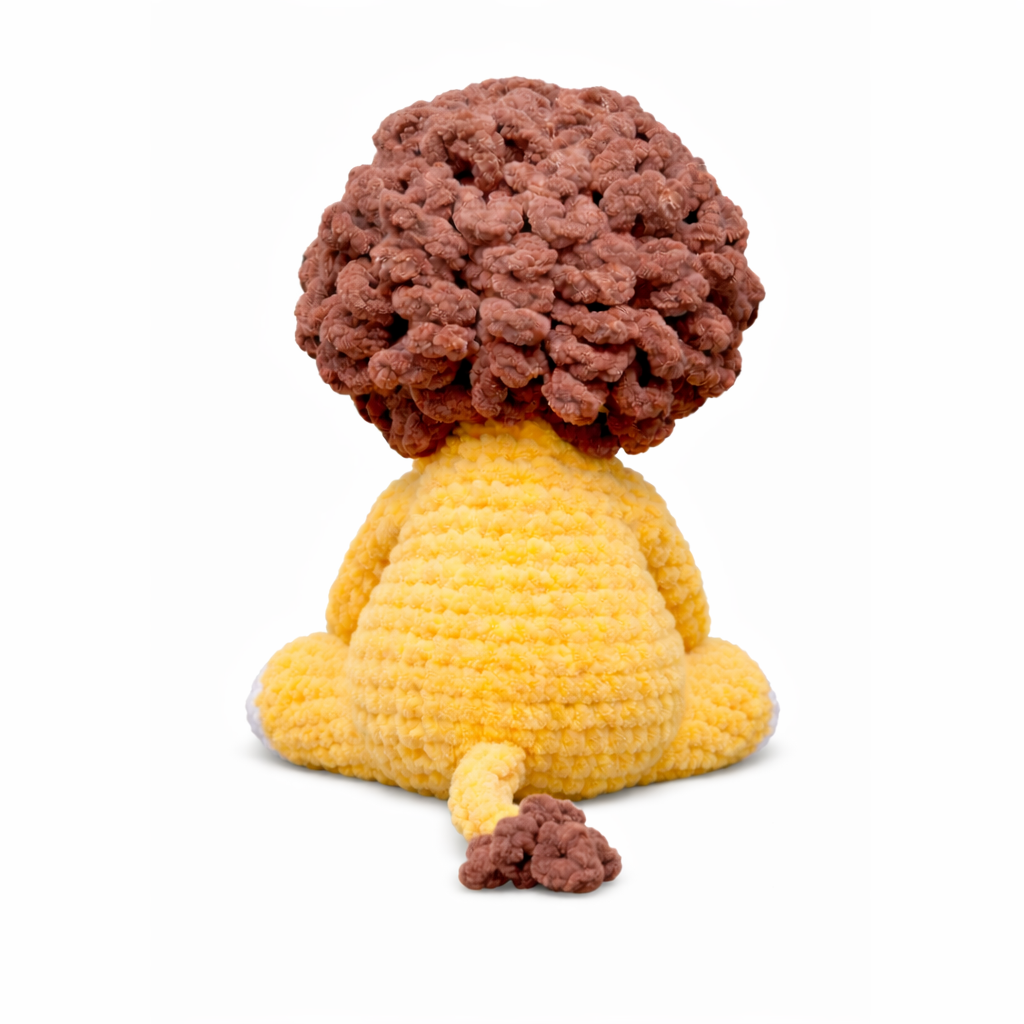 Handmade crochet lion back view | Unique Treasures