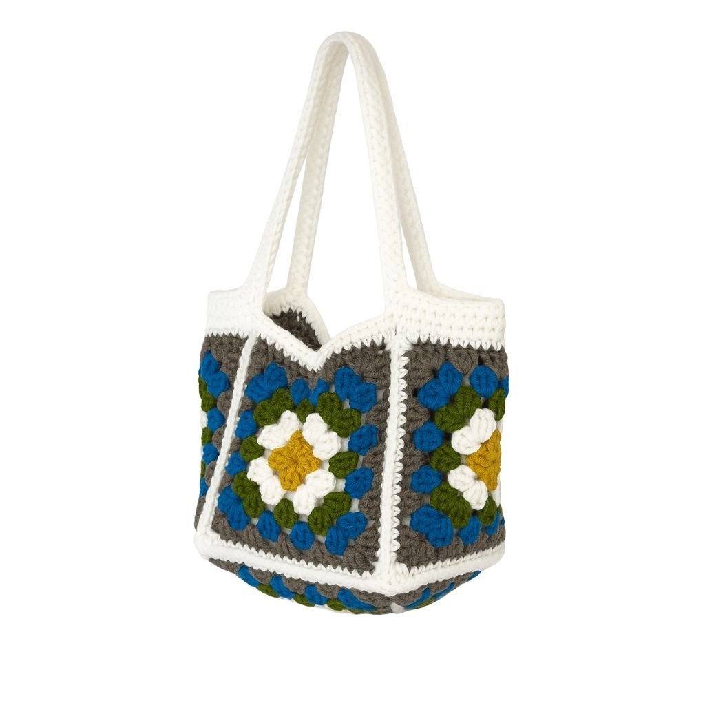 Handmade crochet geometric stitch handbag view 12 | Unique Treasures