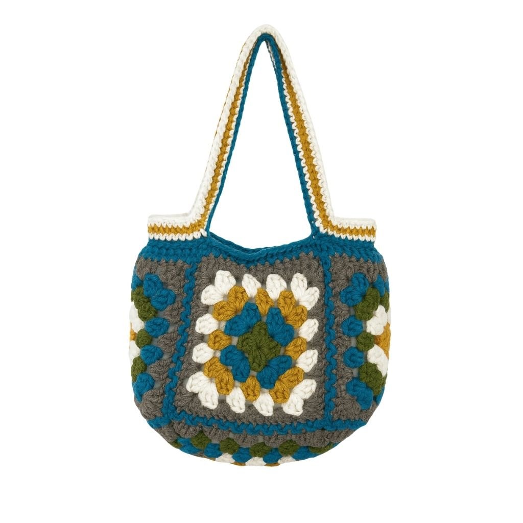 Handmade crochet geometric stitch handbag view 9 | Unique Treasures