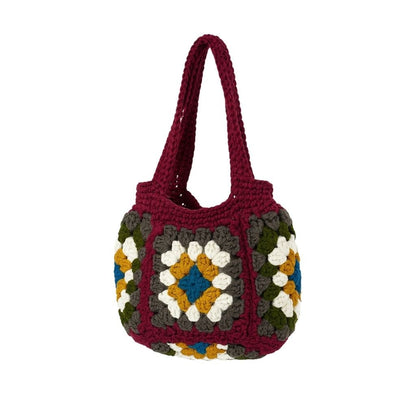 Handmade crochet geometric stitch handbag view 16 | Unique Treasures