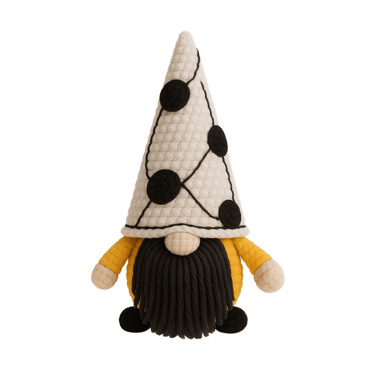Handmade crochet gustav the gnome front view | Unique Treasures
