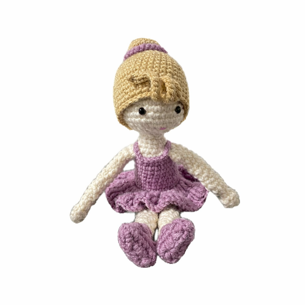 Handmade crochet ballerina front view | Unique Treasures