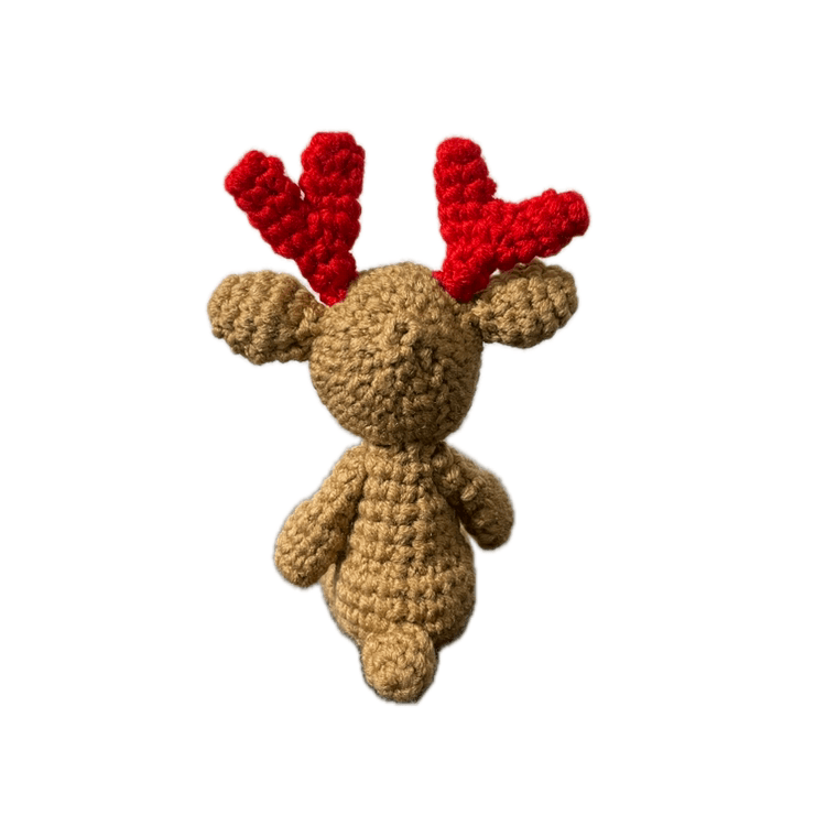 Handmade crochet reindeer back view | Unique Treasures