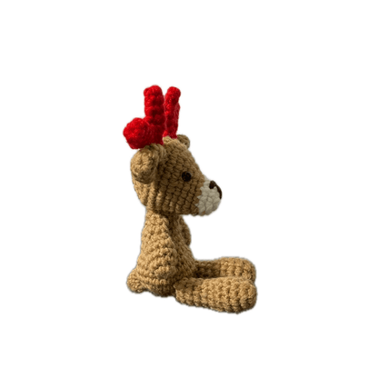Handmade crochet reindeer detail closeup | Unique Treasures