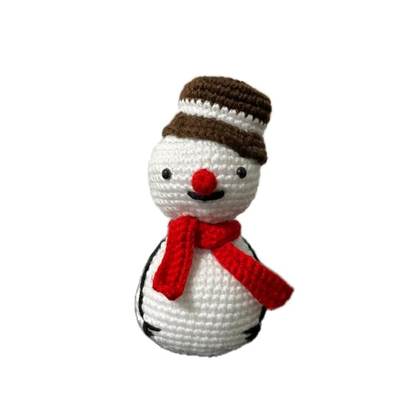 Handmade crochet snowman front view | Unique Treasures