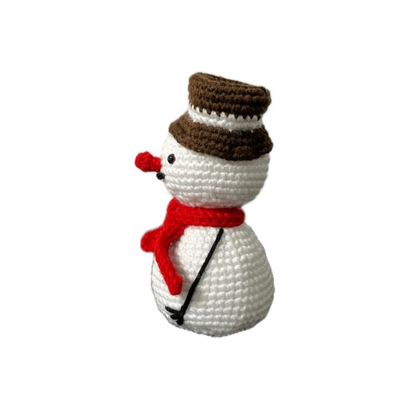 Handmade crochet snowman detail closeup | Unique Treasures