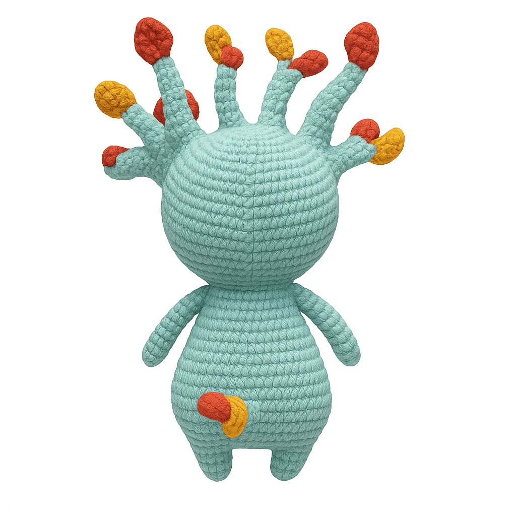 Handmade crochet tree crown doll side angle | Unique Treasures