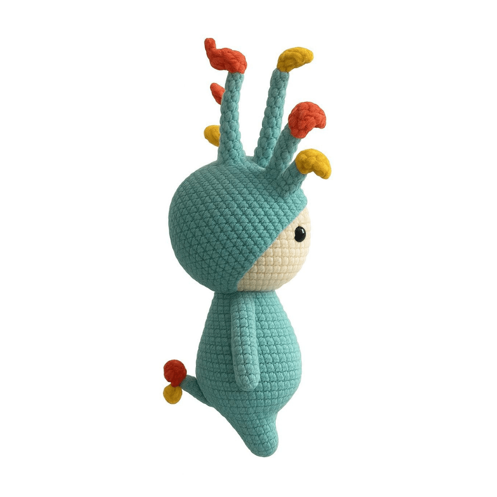 Handmade crochet tree crown doll back view | Unique Treasures