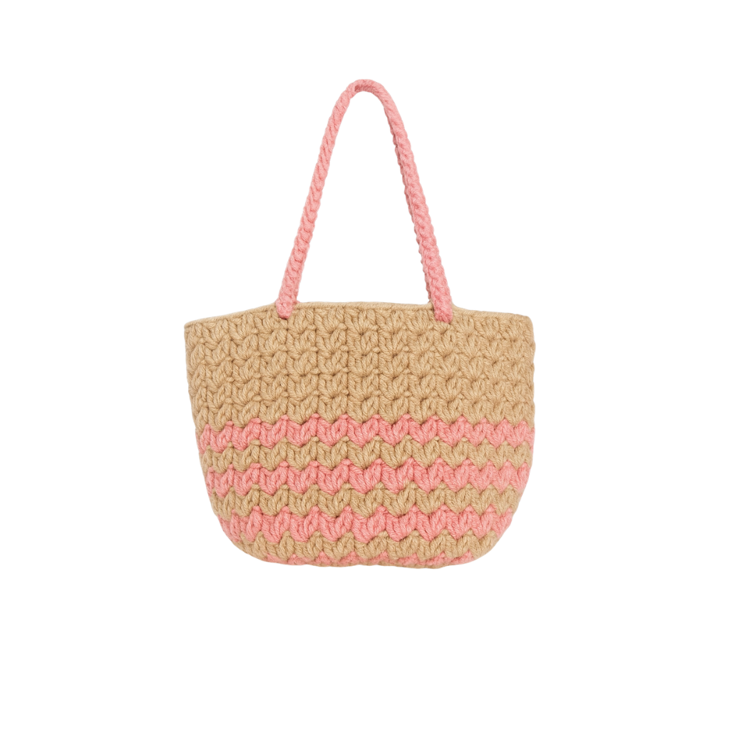 Handmade crochet heart charm bag detail closeup | Unique Treasures