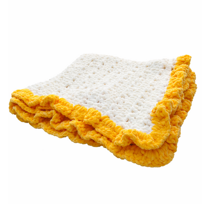 Handmade crochet lion blanket back view | Unique Treasures