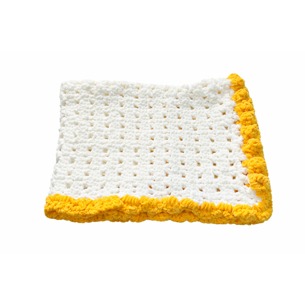 Handmade crochet lion blanket top view | Unique Treasures