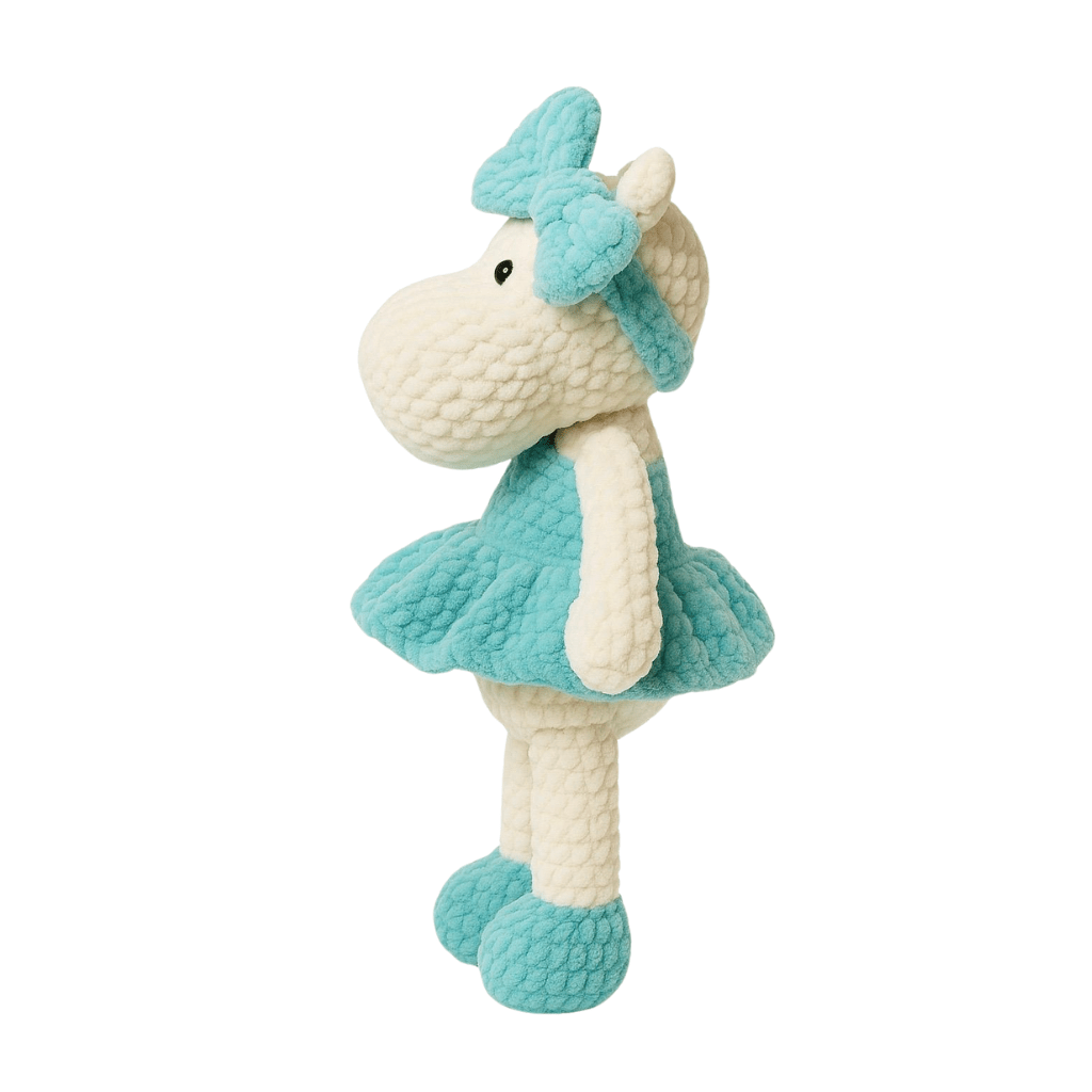Handmade crochet lulu the hippo detail closeup | Unique Treasures
