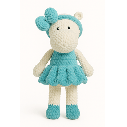 Handmade crochet lulu the hippo front view | Unique Treasures
