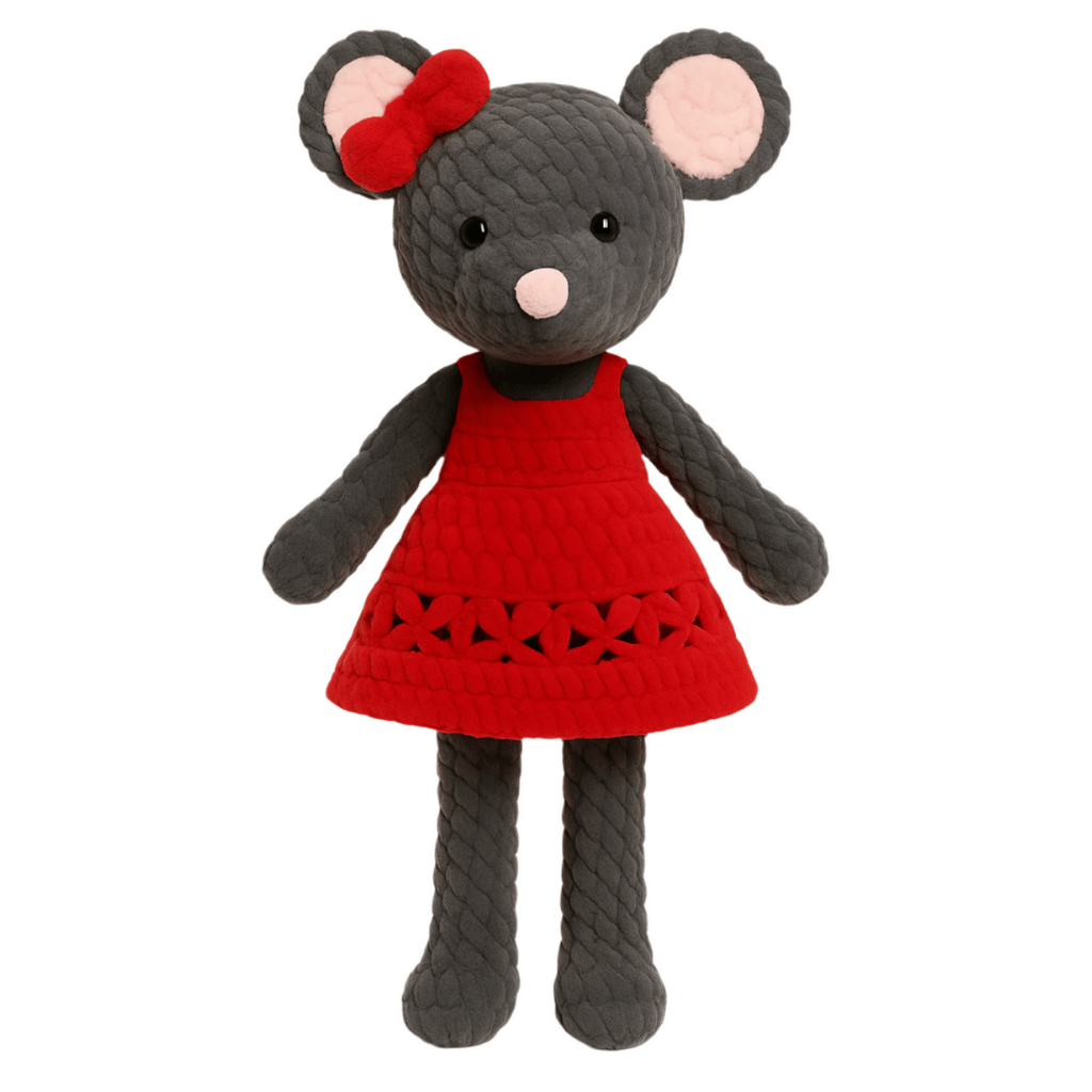 Handmade crochet millie the mouse front view | Unique Treasures