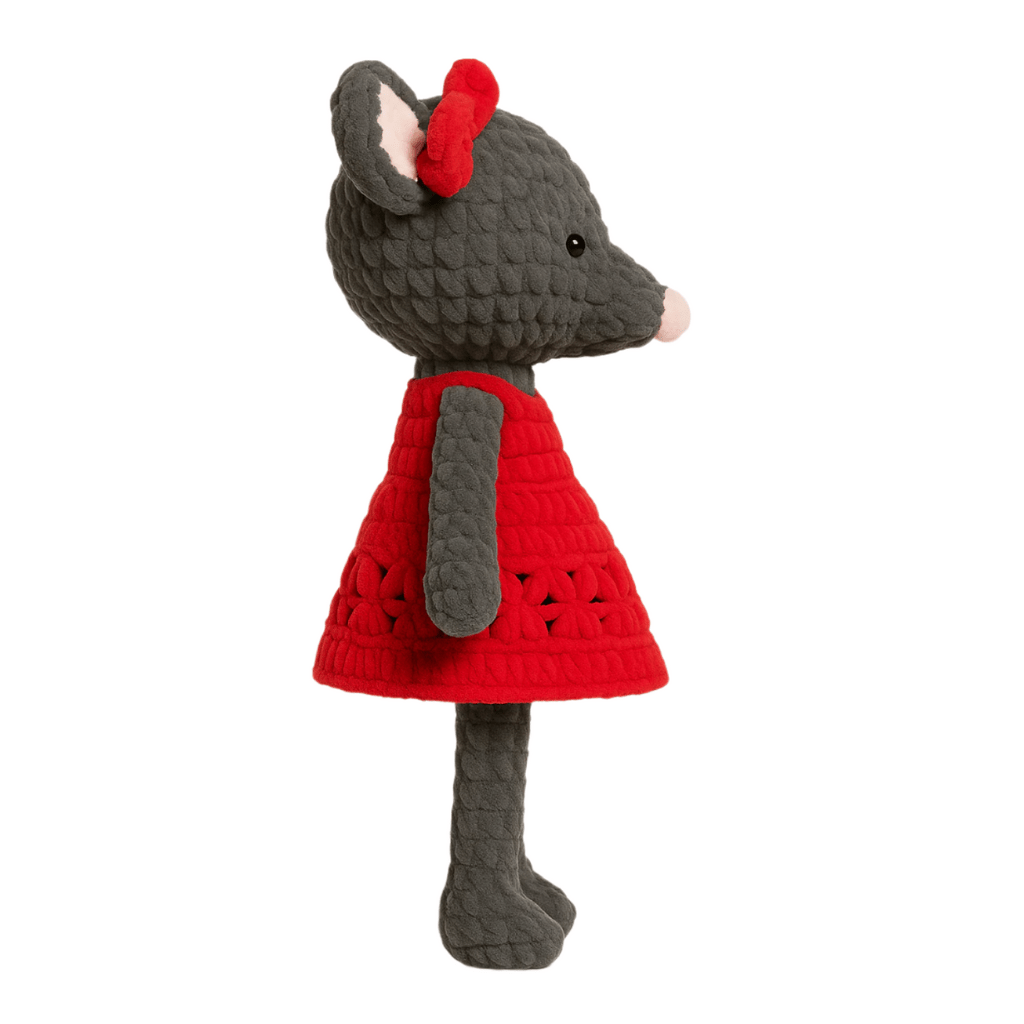 Handmade crochet millie the mouse side angle | Unique Treasures