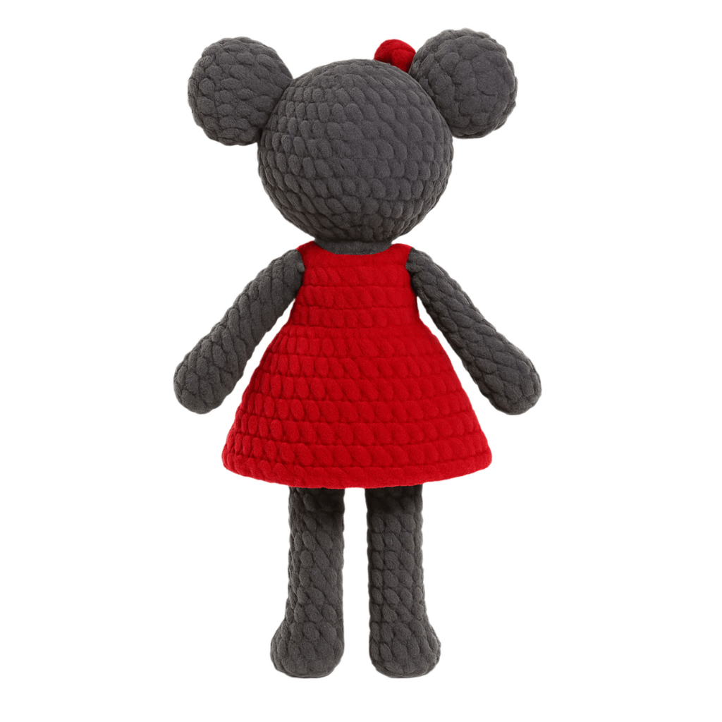Handmade crochet millie the mouse back view | Unique Treasures