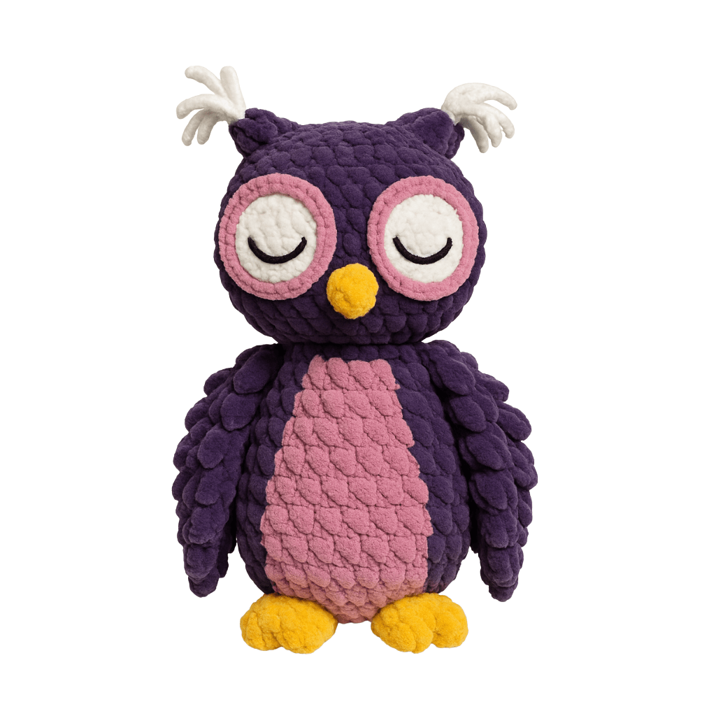 Handmade crochet ollie the dreamy owl front view | Unique Treasures