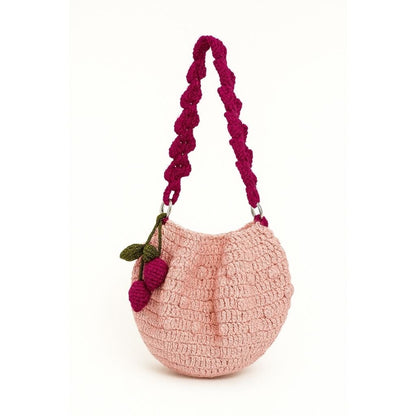 Handmade crochet pebble stitch bag front view | Unique Treasures
