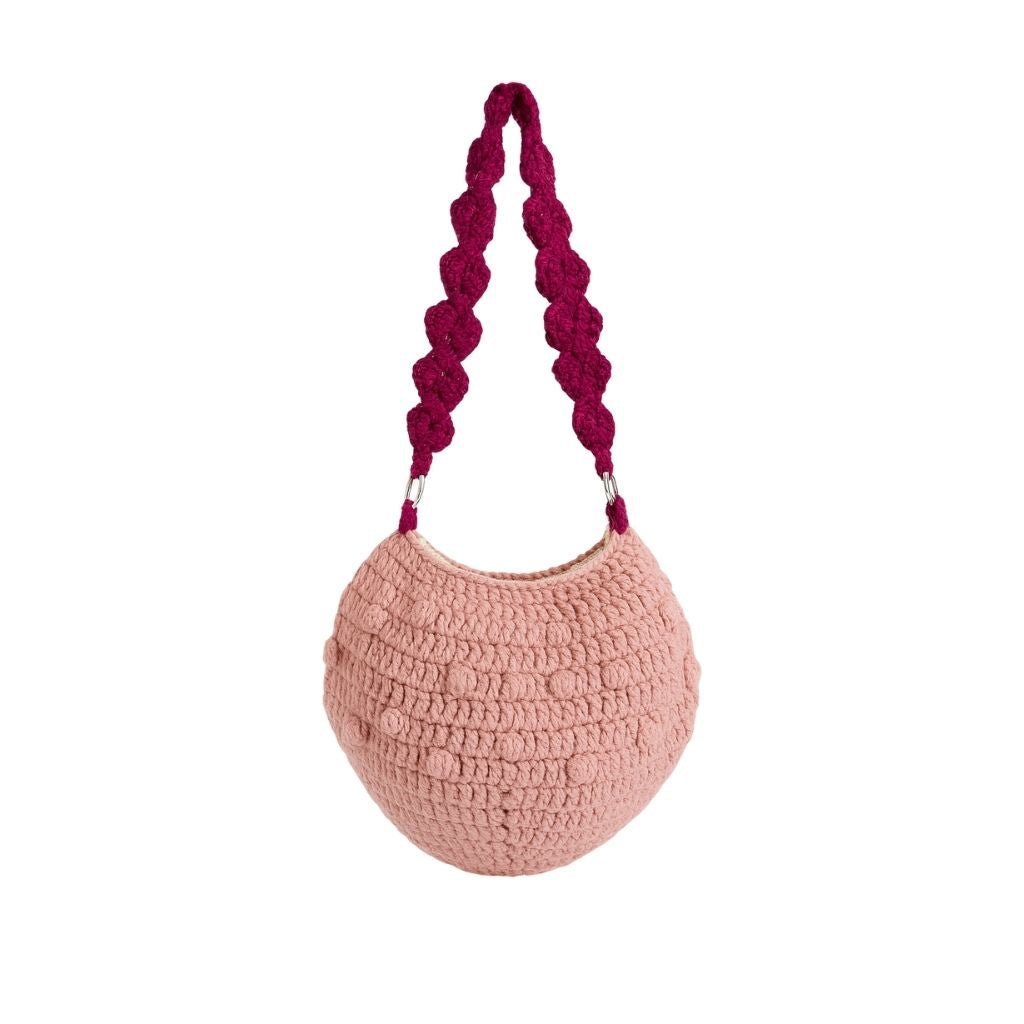 Handmade crochet pebble stitch bag detail closeup | Unique Treasures