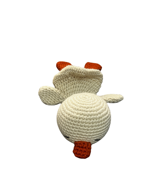 Handmade crochet sleepy duck front view | Unique Treasures