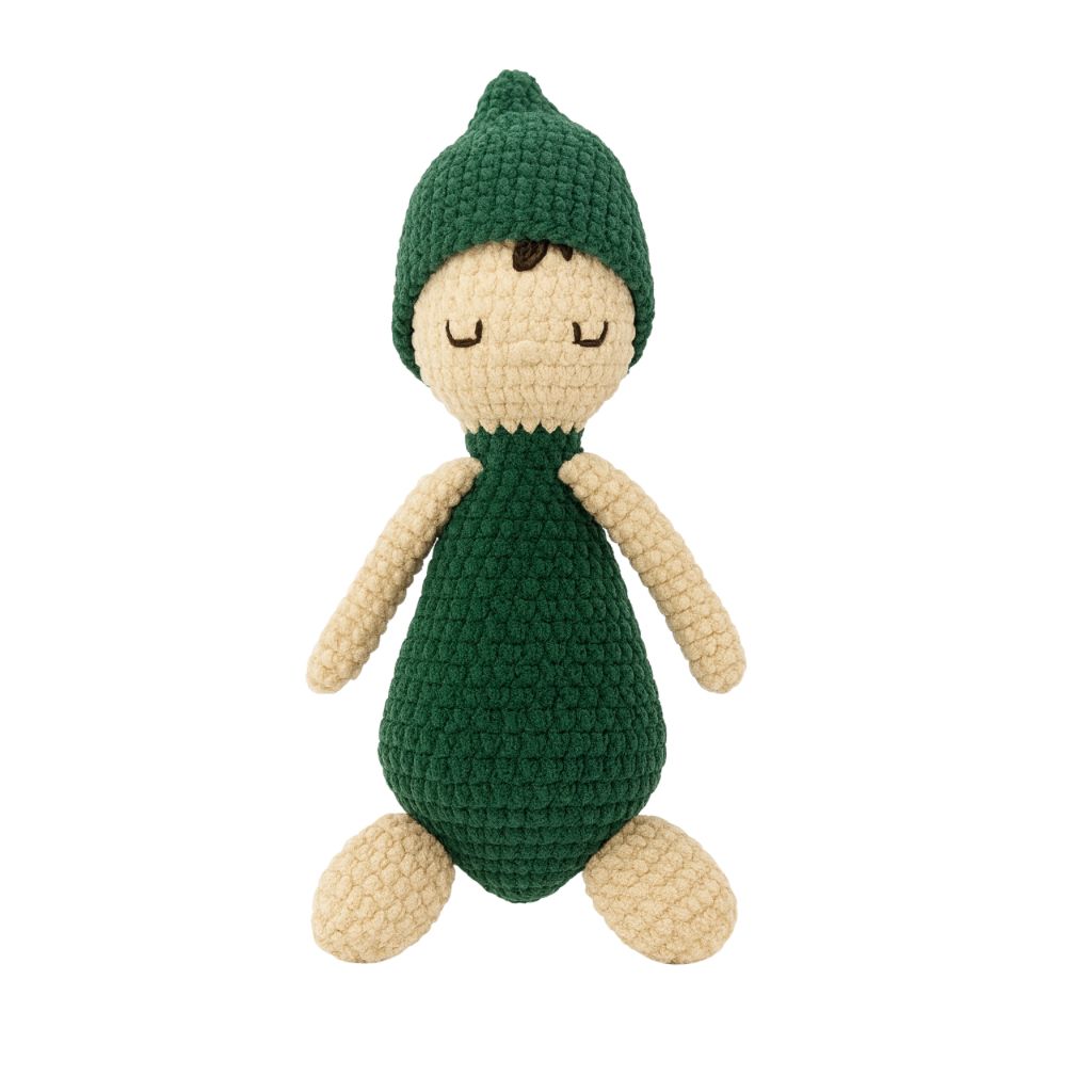 Handmade crochet sleepy doll front view | Unique Treasures