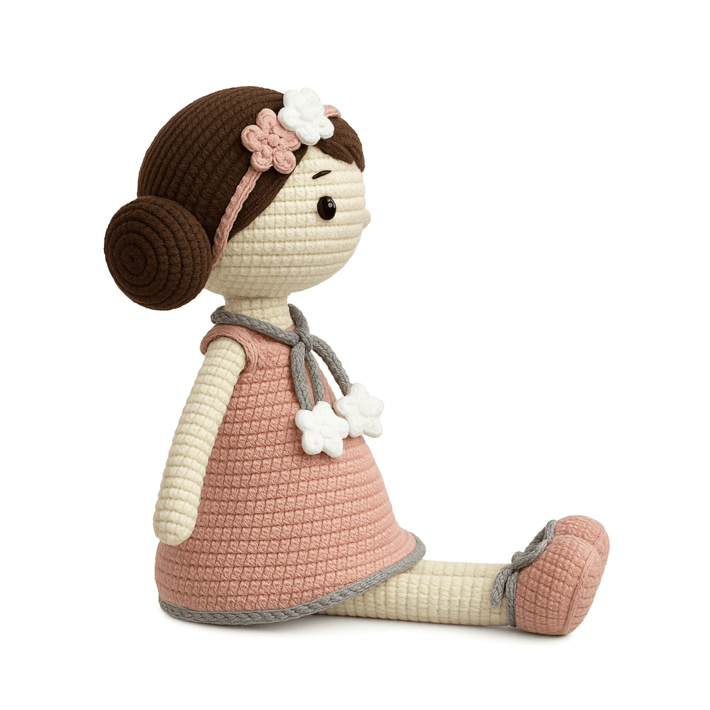Handmade crochet the belle crochet dolls detail closeup | Unique Treasures
